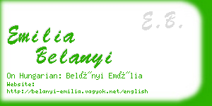 emilia belanyi business card